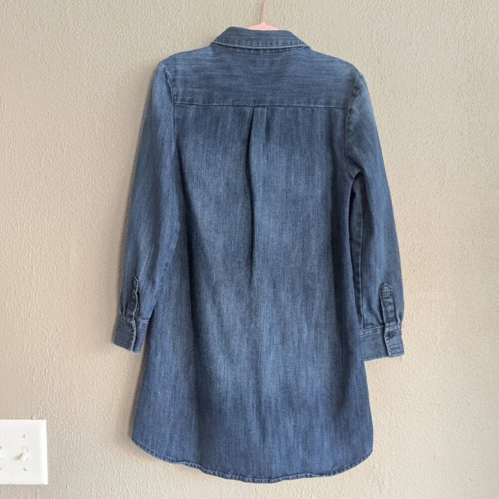 Old Navy Girls Denim Long Sleeve Shirt Dress | Size M (8)